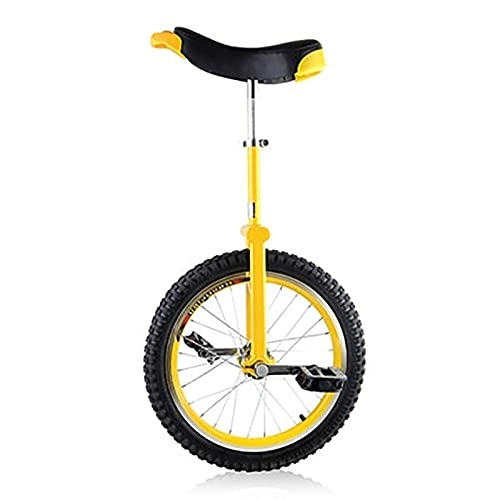 Unicycles : Female / Male Teen / Child Outdoor Unicycle, 18inch Wheel Balance Cycling, for Fitness Exercise, with Alloy Rim& Stand, Height 140-165cm (Color : Yellow)