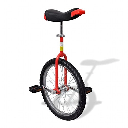 Unicycles : Festnight Unicycle 20 Inch Adjustable Height Balance Cycling Exercise (Red)