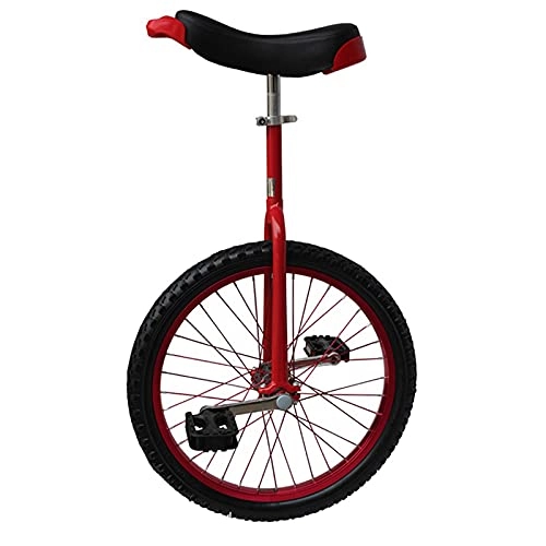 Unicycles : FMOPQ 16 / 18inch Wheel Unicycles for Kids 20 / 24inch Adults Female / Male Teen Balance Cycling Bike Fitness Safe Comfortable (Color : RED Size : 18")
