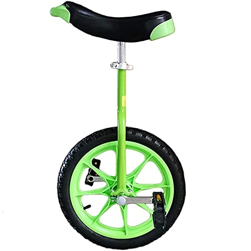 Unicycles : FMOPQ 16 Inch Kids Unicycles for 12 Years Old(Height from 1.1-1.4 m) Outdoor Balance Cycling for Childen / Teenagers / Small Adults with Comfort Saddle Safe Comfortable (Color : Green)