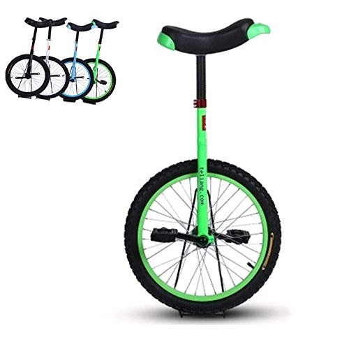 Unicycles : FMOPQ 18'Wheel Kids Unicycles for Teenager / Boy / Son Rides Stable One Wheel Bike with Free Stand -Easy to Assemble 4 Colors Optional (Color : Green)