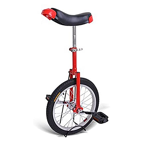 Unicycles : FMOPQ 20" Wheel Unicycle Bike Big Kids / Adults Adjustable Seat Clamp Tire Wheel Cycling for Balance Cycling Exercise Safe Comfortable (Color : RED)