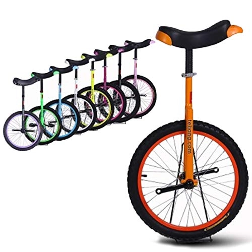 Unicycles : FMOPQ 20inch Adjustable Unicycle with Aluminium Rim Balance One Wheel Bike Exercise Fun Bike Fitness for Beginners Professionals (Color : Orange)