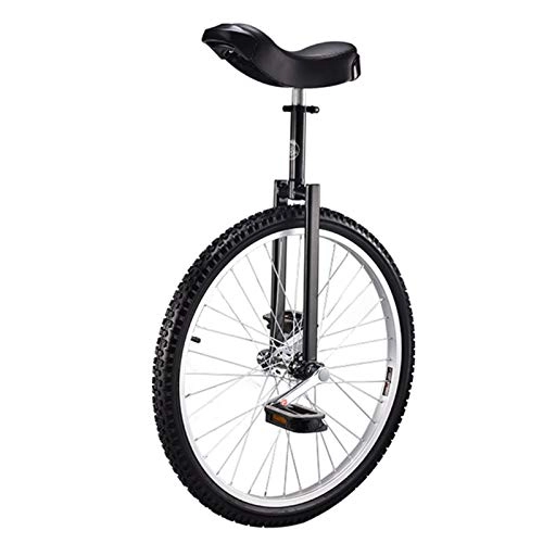 Unicycles : FMOPQ 24" Kid's / Adult's Trainer Unicycle with Ergonomical Design Height Adjustable Skidproof Tire Balance Cycling Exercise Bike Bicycle (Color : Black)