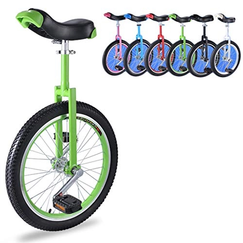 Unicycles : FMOPQ Adjustable Unicycle 16 / 18 / 20 Inch Green Balance Exercise Fun Bike FitnessKids Beginners Best Christmas Birthday Gift (Size : 20INCH Wheel)