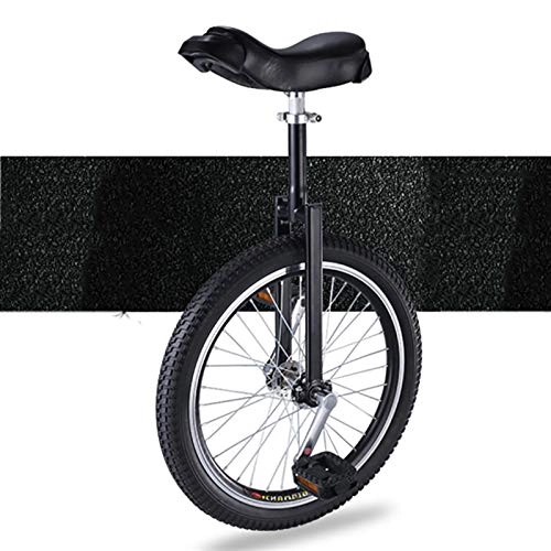 Unicycles : FMOPQ Adults Beginner Kids Unicycles 16 / 18 / 20 Inch Butyl Tire Wheel Balance Cycling with Alloy Rim Fitness (Color : Black Size : 20INCH)