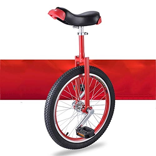 Unicycles : FMOPQ Adults Beginner Kids Unicycles 16 / 18 / 20 Inch Butyl Tire Wheel Balance Cycling with Alloy Rim Fitness (Color : RED Size : 20INCH)