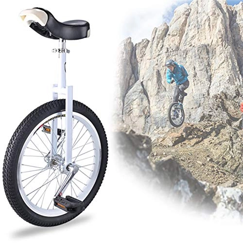 Unicycles : FMOPQ Adults Beginner Kids Unicycles 16 / 18 / 20 Inch Butyl Tire Wheel Balance Cycling with Alloy Rim Fitness (Color : White Size : 18 INCH)