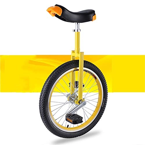 Unicycles : FMOPQ Adults Beginner Kids Unicycles 16 / 18 / 20 Inch Butyl Tire Wheel Balance Cycling with Alloy Rim Fitness (Color : Yellow Size : 20INCH)