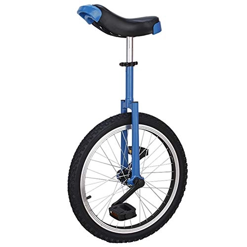 Unicycles : FMOPQ Freestyle Learner Unicycle for Kids / Adults / Beginner 16" / 18" / 20" Skidproof Tire and Adjustable Seat Bike Bicycle Best (Color : Blue Size : 20INCH)