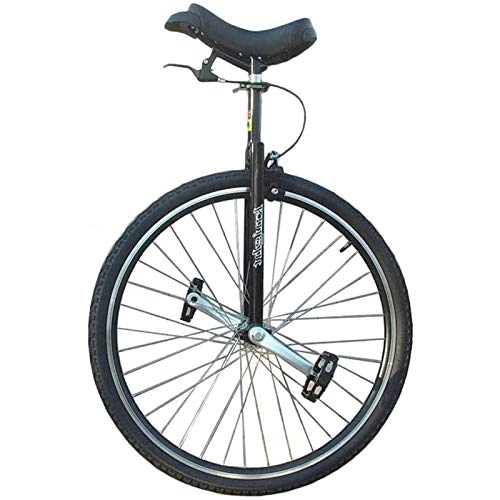Unicycles : FMOPQ Heavy Duty 28inch Wheel Unicycle for Adults / Super-Tall People(63"-77") / Trainer / Big Kids Extra Large Balance Cycling with Hand Brake Load 150kg / 330lbs (Color : Black)