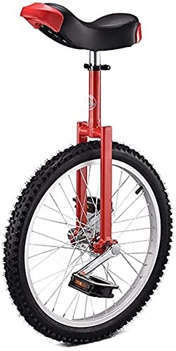 Unicycles : FMOPQ Unicycle for Adult Kids Red Unicycle Training 16 18 20 Inch Wheels For Kids Girls Boys Heavy Duty Children's Bike Adjustable Seat Load-bearing 150kg / 330 Lbs (Color : Red Size : 20 Inch Wheel)