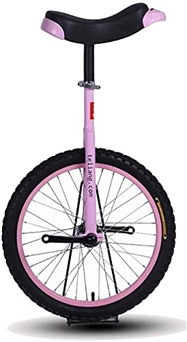 Unicycles : GAODINGD Unicycle for Adult Kids 14 / 16 / 18 / 20 Inch Mountain Bike Wheel Frame Unicycle Cycling Bike With Comfortable Release Saddle Seat For Kids / Adult / Teen, Pink (Color : Pink, Size : 18 Inch Wheel)