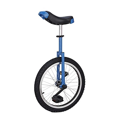 Unicycles : GAXQFEI 16Inch / 18Inch / 20Inch Unicycles, Skid Proof Mountain Tire Blue Boys Balance Bike, for Adults Kid Outdoor Sports Fitness Exercise, Height Adjustable Wheel, 18In(46Cm) Wheel