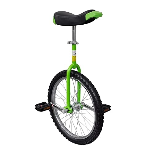 Unicycles : Green and black Steel + rubber + plastic Sporting Goods CyclingGreen Adjustable Unicycle 20 Inch