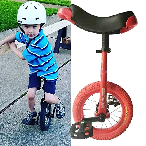 Unicycles : HWBB 12 Inch Wheel Small Unicycles for Kids, for People 36" ~ 53" Tall, Mountain Exercise Balance Fitness Alloy Rim Unicycles (Color : Red)
