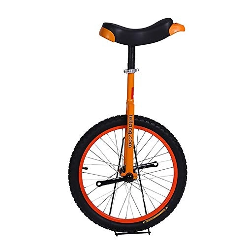 Unicycles : Lhh Orange Unicycle with Adjustable Seat and Non-slip Pedal，Young Adults Balance Cycling Exercise Bike Bicycle 16inch / 18inch / 20inch (Size : 18inch)