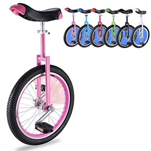 Unicycles : Lhh Unicycle with Aluminum Alloy Frame, Unicycles for Kids / Boys / Girls Beginner, Skidproof Mountain Tire Balance Cycling Exercise (Color : Pink, Size : 16inch wheel)