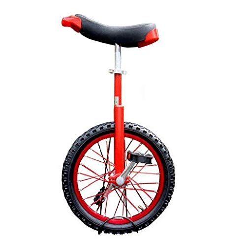 Unicycles : LNDDP Freestyle Unicycle 16 / 18 / 20 Inch Single Round Children's Adult Adjustable Height Balance Cycling Exercise Red