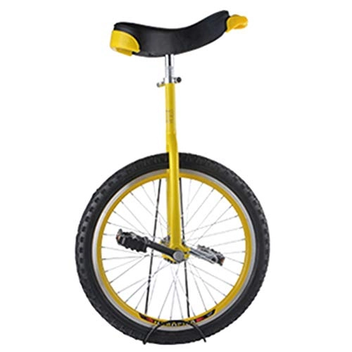 Unicycles : Lqdp 16'' / 18'' Wheel Girl's Unicycle for 7 / 8 / 9 / 10 / 12 Years Old Child / Beginner, One Wheel Bike with Skidproof Leakproof Tire, Red / Yellow (Color : B, Size : 16 Inch Wheel)