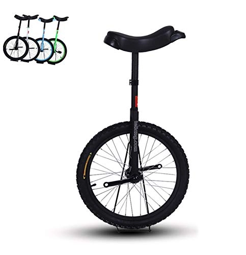 Unicycles : Lqdp 18'' Wheel Kids Unicycles for Teenager / Boy / Son, Rides Stable One Wheel Bike with Free Stand - Easy to Assemble, 4 Colors Optional (Color : Black)