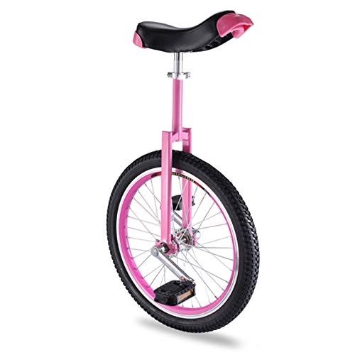 Unicycles : Lqdp Pink Wheel Unicycle for 12 Year Olds Girls / Kids / Beginner, 16inch One Wheel Bike with Heavy Duty Steel Frame, Best