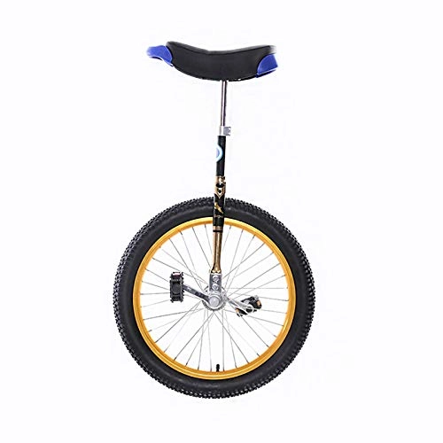 Unicycles : Luxury 20 Adult Unicycle Cross Country Unicycle Adult Single Bike Balance Bike Adjustable Outdoor Unicycle with High-Performance Steel Frame And Alloy Wheel, Gold