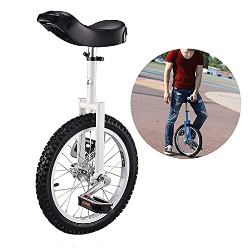 Unicycles : MeTikTok Unicycle 16 / 18 / 20 / 24 Inch Unicycle, Adult Trainer Unicycle, Height Adjustable Skidproof Bike, Balance Cycling Exercise Bike Unicycle, Suitable for People 1.20-1.75 Meters, White, 20 Zoll