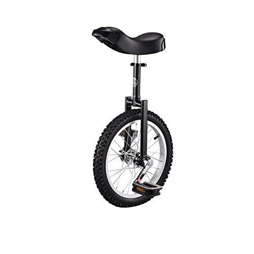 Unicycles : New 16" 18" 20" 24" Unicycle Cycling Scooter Circus Bike Youth Adult Balance Exercise Single wheel Bicycle Aluminum Wheel (Color : Black, Size : 18inch)