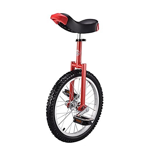 Unicycles : SISTOUSEN Unicycles with Handles, Adults / Heavy Duty People / Professionals, Outdoor Large Wheel Unicycle with Fat Tire And Adjustable Saddle, Red, 20 inch