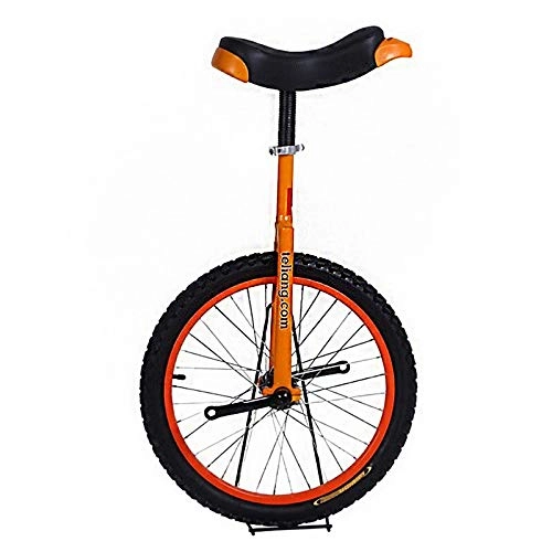 Unicycles : SJSF L Large Balance Unicycle with 16 / 18 / 20 Inch Air Tires, Orange Cycling Bikes Bicycle Adjustable Seat for Big Kids / Adults Birthday Gift, Maximum Load 300 Lbs, 18in