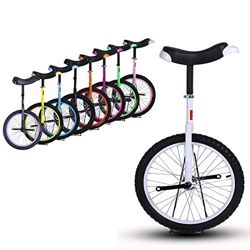 Unicycles : SSZY Unicycles Gift to Beginner Girls Kids Unicycle, 20inch Balance Bike for Boys Child Trainer, Fitness Exercise Health, Mountain Skidproof Tire (Color : White)