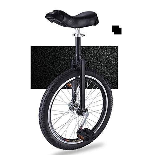 Unicycles : Starters Unicycle for Kids / Teenager / Young People, Height Adjustable 18" Wheel Leakproof Butyl Tire Wheel Cycling Outdoor Sports, Easy to Assemble (Color : Black)