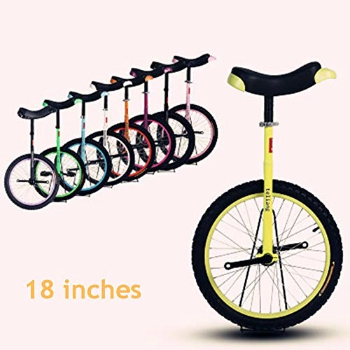 Unicycles : SYCHONG 18 Inchs Children's Adult Acrobatic Unicycle Balance Car, Anti-Sliding Anti-Wear Pressure Anti-Drop Anti-Collision, Yellow