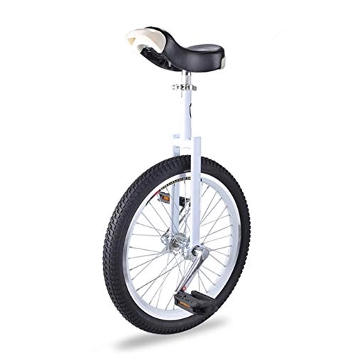 Unicycles : TTRY&ZHANG White Unicycle, 16 / 18 / 20 Inch Single Wheel Balance Bike, Boys Girls Kid Unisex Adult Exercise Cycling, Height Adjustable, Mountain Skidproof Tire (Size : 16"(40CM))