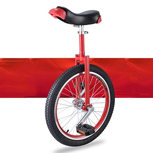 Unicycles : Unicycle 20 Inch / 18Inch / 16 Inch Unicycle For Kids / Boys / Girls Beginner, High-Strength Manganese Steel Fork, Adjustable Seat, Red (Size : 18Inch Wheel)