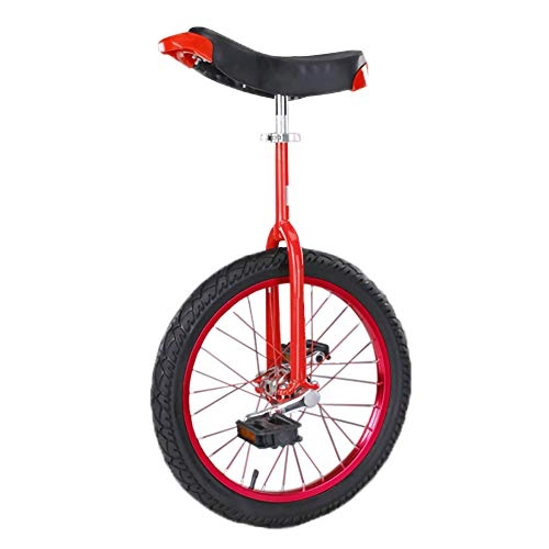 Unicycles : Unicycle, Adjustable Saddle Skidproof Mountain Tire Professional Balance Cycling Exercise Bike Suitable Height 140-165CM / 18 inches / red