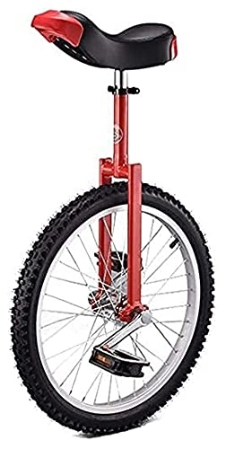 Unicycles : Unicycles for Adults Kids, 20 Inch Bike Wheel For Adults Teenagers Beginner, High-Strength Manganese Steel Fork, Adjustable Seat, Load-bearing 150kg / 330 Lb ( Color : Red )