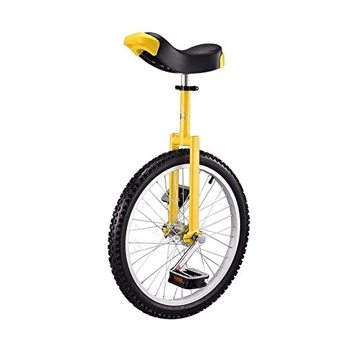 Unicycles : YLFANQ Unicycle 16 Inch Unicycle Bicycle Single Wheel Child Adult Unicycle Balance Competitive Car Weight 100kg Adjustable Seat (Color : Yellow)