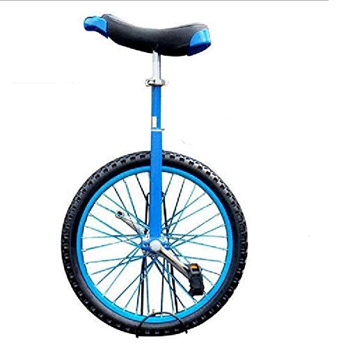 Unicycles : YUHT 18 / 20 Inch Unicycle, Balance Bike With Ergonomic Saddle, Rubber Tire Wheel, High-strength Manganese Steel Frame, For Kids And Adult Outdoor Sports Cycling (Color : Blue, Size : 20in) Unicycle
