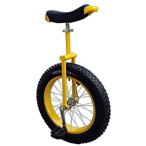Unicycles : ywewsq 24 Inch Adults Unicycle for People Taller Than 180cm, Heavy Duty Big Wheel Unicycle with Extra Thick Tire, Load 150kg / 330Lbs (Color : Yellow, Size : 24 Inch Wheel)