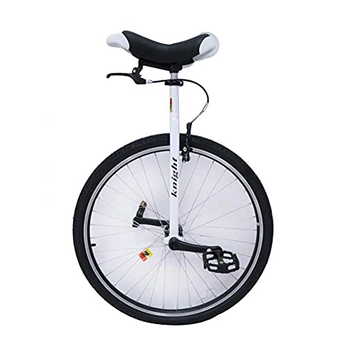 Unicycles : ywewsq 28" Wheel Adults Unicycle with Brakes, Extra Large Heavy Duty Men Teens Boys Balance Bike, for Tall People Height 160-195cm (63"-77"), Load 150kg / 330Lbs (Color : White)
