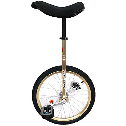 Unicycles : ywewsq Heavy Duty 20 Inch Unisex Unicycle for Kids / Adults(Height Form 133-175cm), Steel Frame and Alloy Rim Wheel, Load 150kg, Best Birthday Gift (Color : Gold, Size : 20 Inch Wheel)