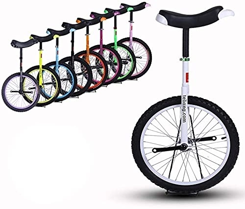 Unicycles : ZWH Bike Unicycle Excellent Unicycle Balance Bike For Tall People Riders 175-190cm, Heavy Duty Unisex Adult Big Kids 24" Unicycle, Load 300 Lbs (Color : White, Size : 24 Inch Wheel)
