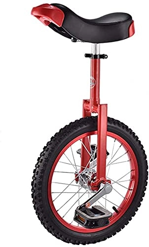 Unicycles : ZWH Bike Unicycle Kids Unicycle 16-inch Wheel For Beginners 9 / 10 / 12 / 13 / 14 Year Old, Great For Your Daughter / Son, Girl, Boy Birthday Gift, Adjustable Seat (Color : Red)