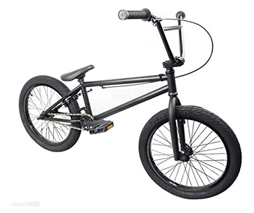 BMX : Fitness Sport im Freien 20 Zoll BMX Bikes Freestyle für Anfänger bis Fortgeschrittene High Carbon Stahlrahmen 25X9T BMX Getriebe mit U-Typ Bremse Schwarz