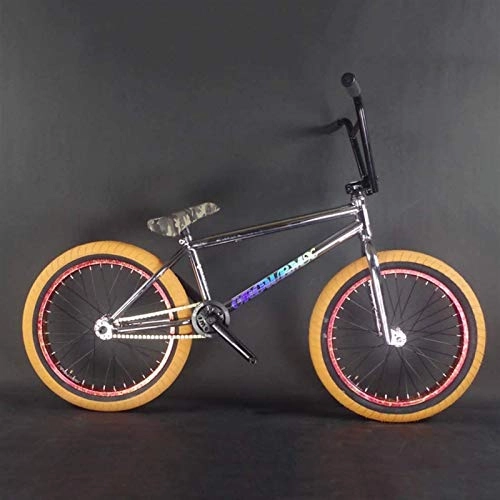 BMX : HCMNME Hochwertiges langlebiges Fahrrad Beruf BMX Bike, Geeignet for Anfnger-Level Fortgeschrittene Street BMX Bikes, 20-Zoll-Stunt Aktion Fancy BMX-Fahrrad Aluminiumrahmen mit Scheibenbremsen