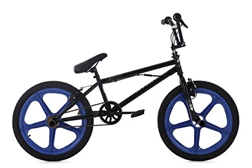 BMX : KS Cycling BMX Freestyle 20'' Xtraxx schwarz mit blauen Tuff Wheels