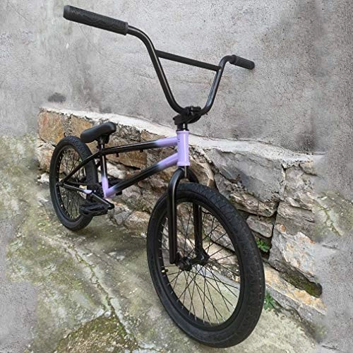 BMX : LJLYL 20-Zoll-DIY-BMX-Fahrrad für Kinder, Erwachsene - Anfänger bis Fortgeschrittene, hochfester Cr-Mo-Rahmen - Vorderradgabel und 8, 75-Zoll-Lenker, 25x9T BMX-Getriebe