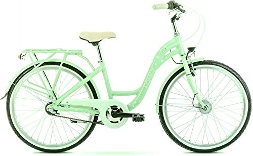 City : breluxx® 24 Zoll ALU Schulfahrrad Mädchenfahrrad Panda 2.0, Rücktrittbremse, Nexus 3 Gang Nabenschaltung, Nabendynamo + Beleuchtung, City Bike, Mint grün - Modell 2020